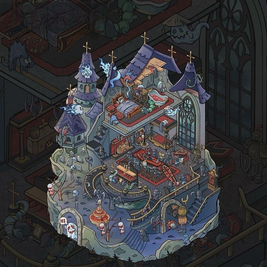 Ghost Castle 3D DIY Scene Miniature Sticker Halloween Horror