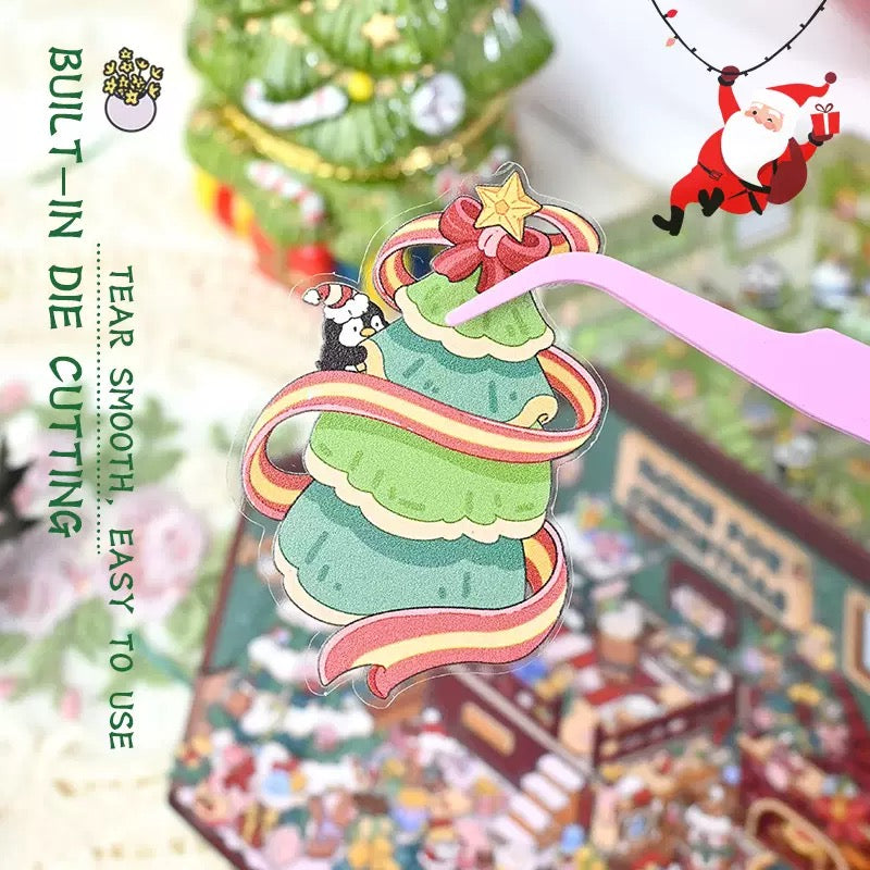 Christmas Party and Gifts 3D DIY Sticker -- 2 Miniature Scene Stickers
