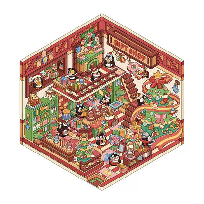Christmas Party and Gifts 3D DIY Sticker -- 2 Miniature Scene Stickers