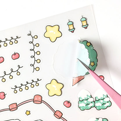Christmas Eve Series 3D DIY Sticker -- 4 Miniature Stickers