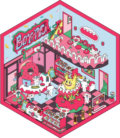 Christmas Trickster Series DIY 3D Miniature Sticker -- 4 Scene Stickers