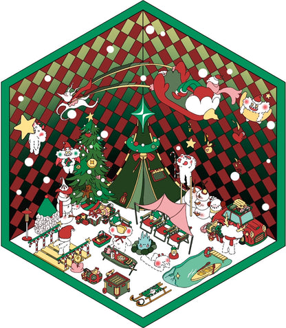 Christmas Trickster Series DIY 3D Miniature Sticker -- 4 Scene Stickers
