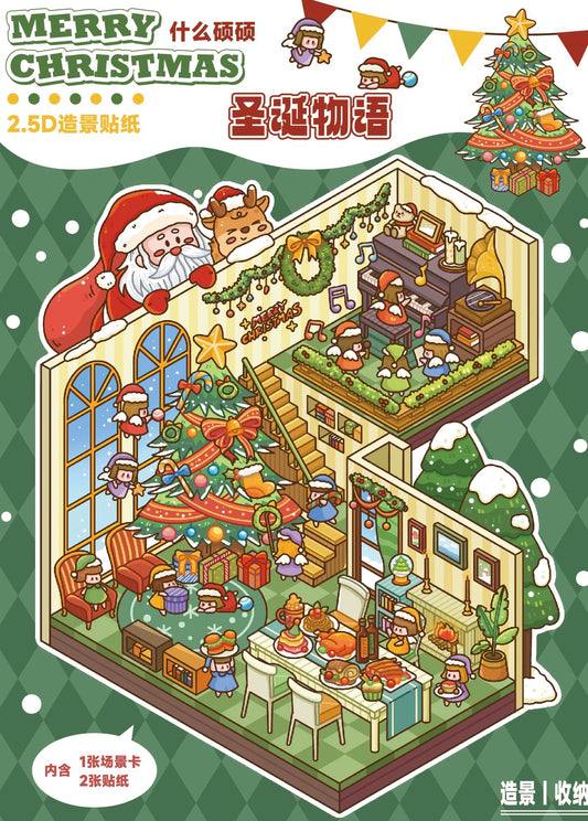 Christmas Tales DIY 3D Cute Miniature Scene Sticker