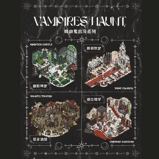Vampire Sightings Halloween Horror 3D DIY Miniature Sticker - 4 Scene Stickers