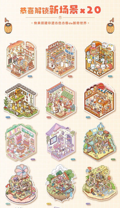 20 Cute Scenes Set 3D DIY Sticker Collection
