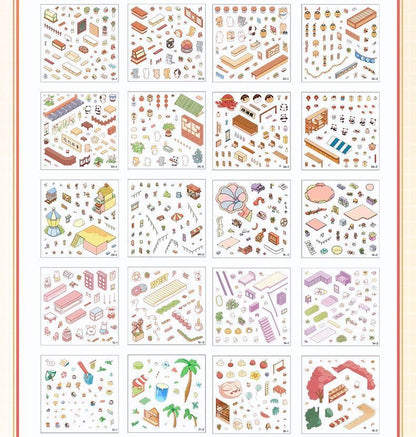 20 Cute Scenes Set 3D DIY Sticker Collection