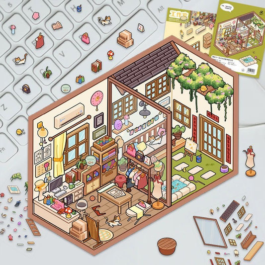 Tailor Studio 3D DIY Miniature Scene Cozy space Sticker