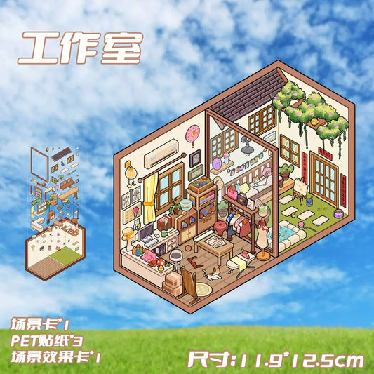 Tailor Studio 3D DIY Miniature Scene Cozy space Sticker