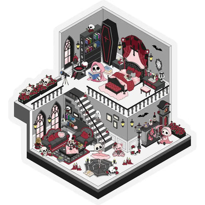 Dark Gothic Magic 3D DIY Miniature Sticker for Stress Relief -- 4 Scene Stickers