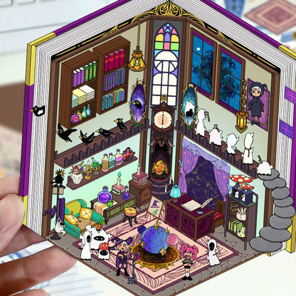 Dark Gothic Magic 3D DIY Miniature Sticker for Stress Relief -- 4 Scene Stickers