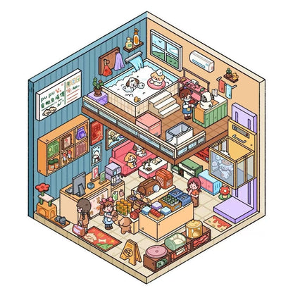 【D1】11 Adorable Miniature Scene Stickers – Relax & Relieve Stress