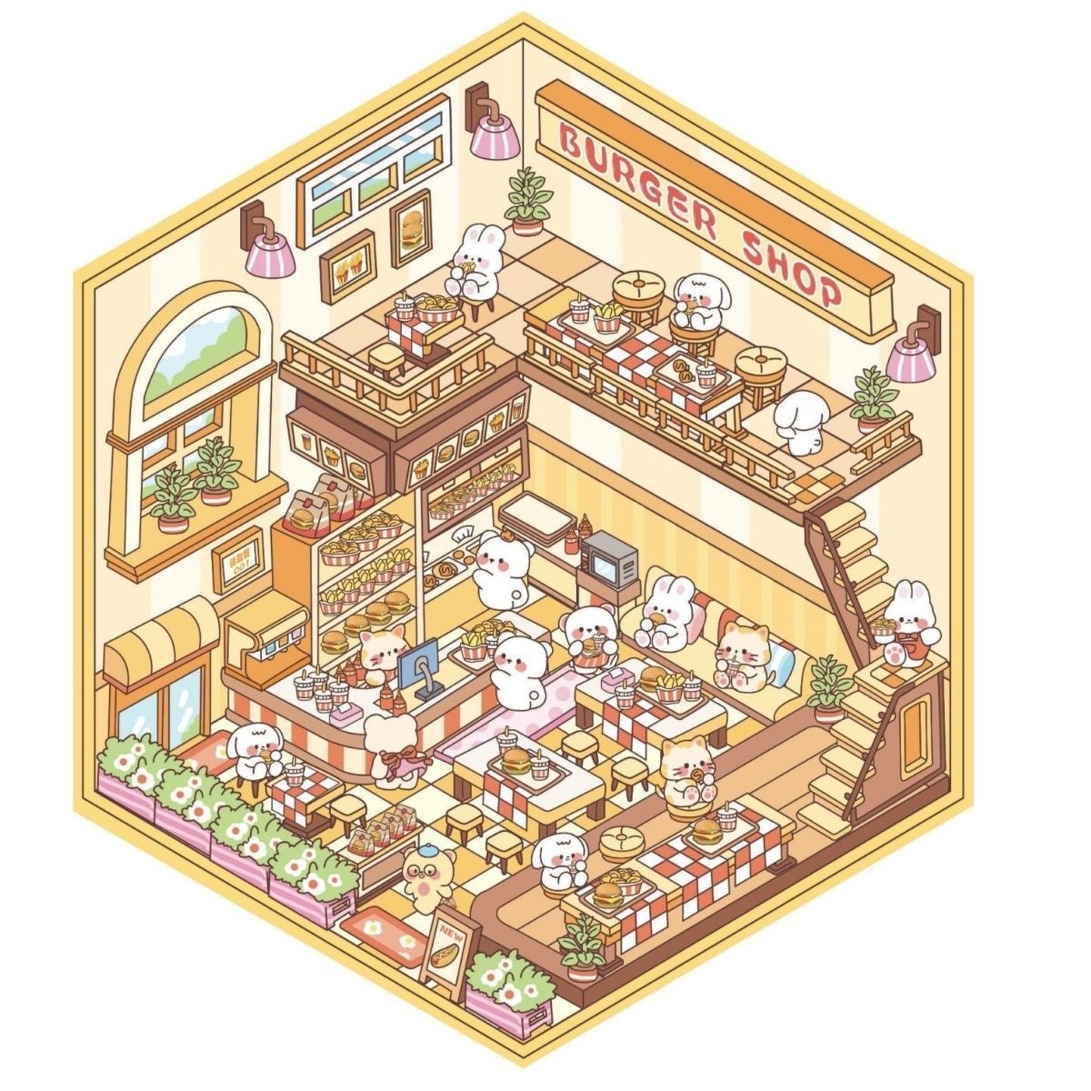 【D1】11 Adorable Miniature Scene Stickers – Relax & Relieve Stress