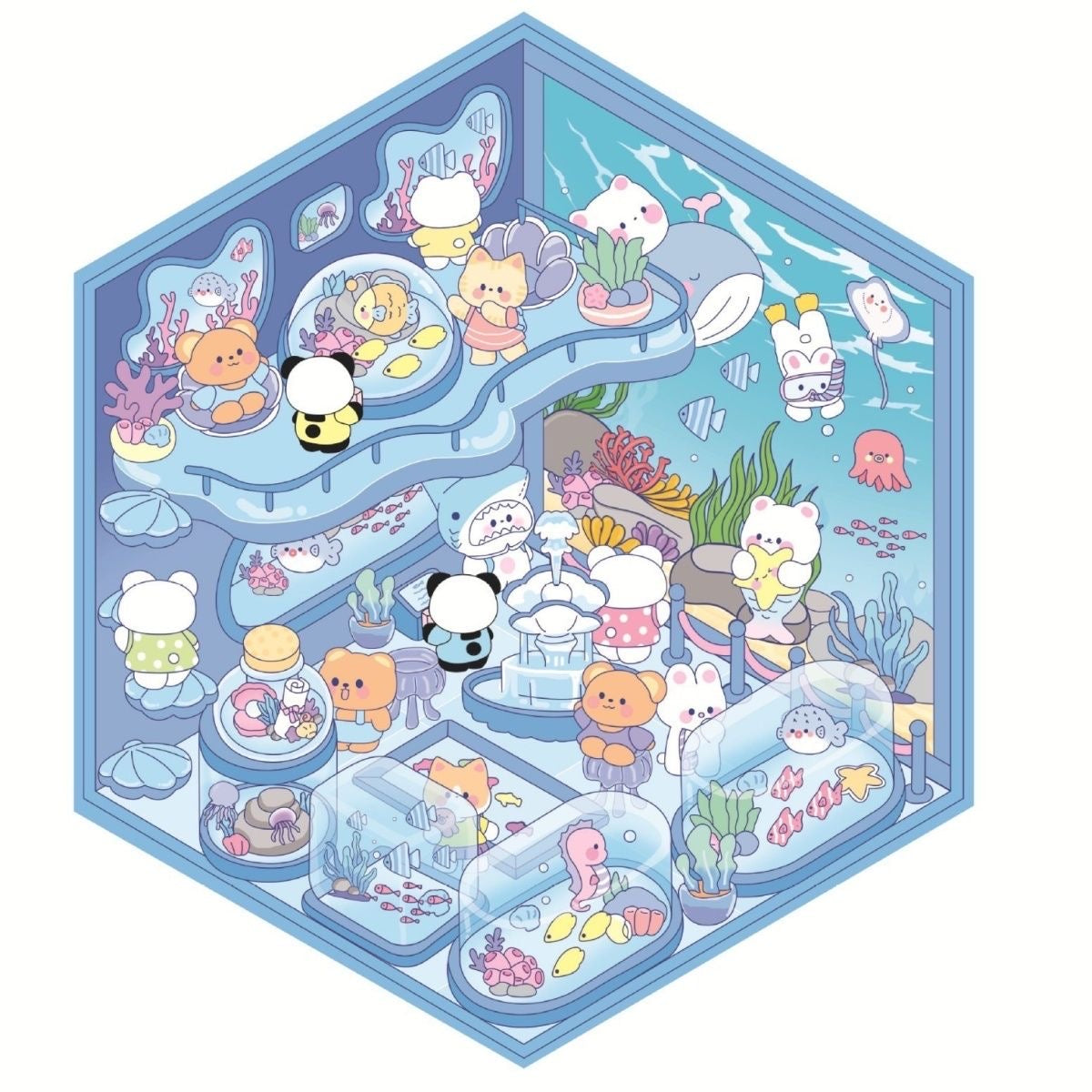【D1】11 Adorable Miniature Scene Stickers – Relax & Relieve Stress