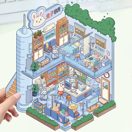 【Bunny Clinic】3D DIY Miniature Scene Sticker for Relaxation & Stress Relief