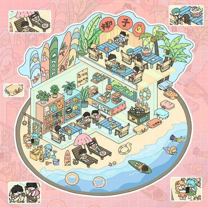 【3D Magic World】DIY Relaxing Scene Sticker - 4 Miniature Stickers