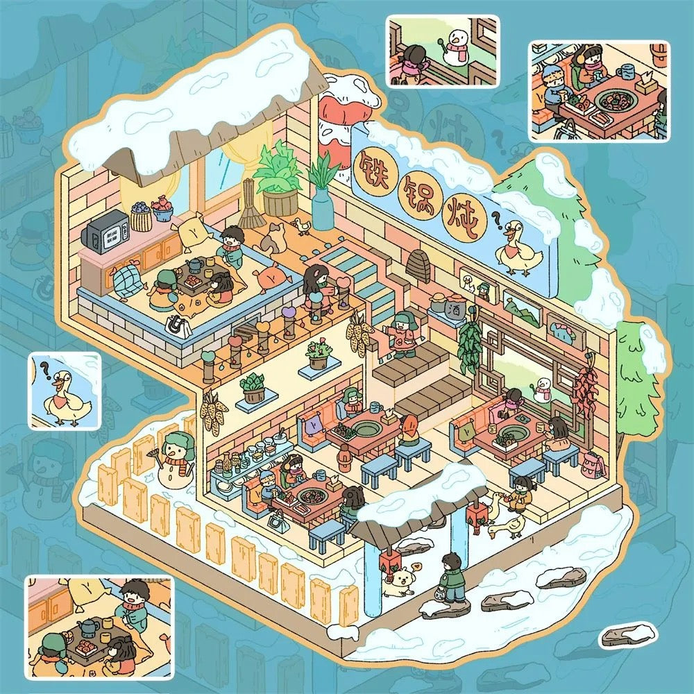 【3D Magic World】DIY Relaxing Scene Sticker - 4 Miniature Stickers