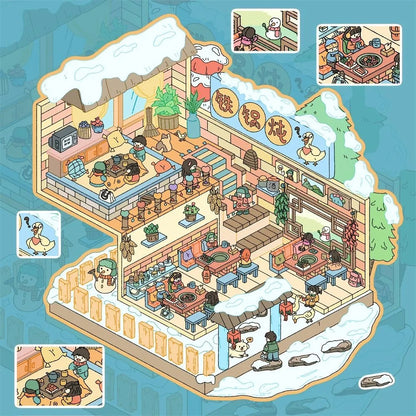 【3D Magic World】DIY Relaxing Scene Sticker - 4 Miniature Stickers