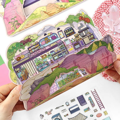 【Nature’s Shelter】Foldable 3D DIY Relaxing Therapy Miniature Sticker - 4 Scene Stickers