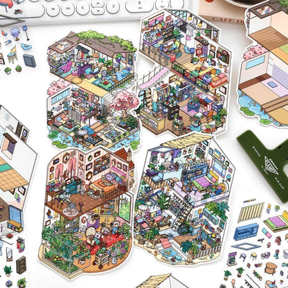 【Cozy Nature Living】3D DIY Relaxing Miniature Sticker - 4 Scene Stickers