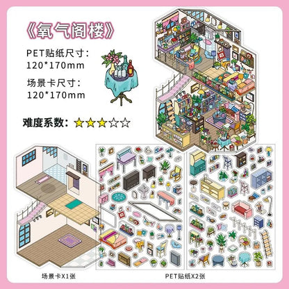 【Cozy Nature Living】3D DIY Relaxing Miniature Sticker - 4 Scene Stickers
