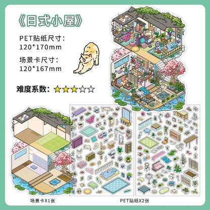 【Cozy Nature Living】3D DIY Relaxing Miniature Sticker - 4 Scene Stickers