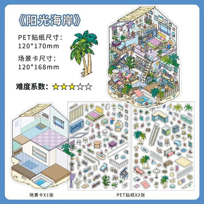 【Cozy Nature Living】3D DIY Relaxing Miniature Sticker - 4 Scene Stickers