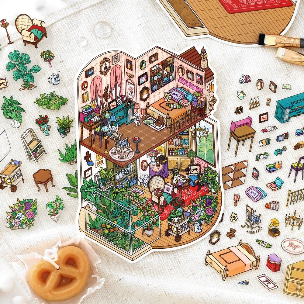 【Cozy Nature Living】3D DIY Relaxing Miniature Sticker - 4 Scene Stickers