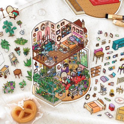 【Cozy Nature Living】3D DIY Relaxing Miniature Sticker - 4 Scene Stickers