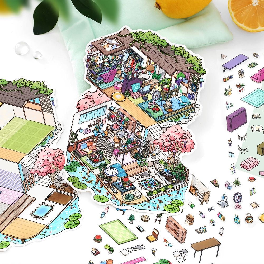 【Cozy Nature Living】3D DIY Relaxing Miniature Sticker - 4 Scene Stickers