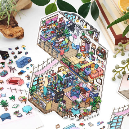 【Cozy Nature Living】3D DIY Relaxing Miniature Sticker - 4 Scene Stickers