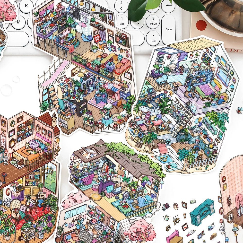 【Cozy Nature Living】3D DIY Relaxing Miniature Sticker - 4 Scene Stickers