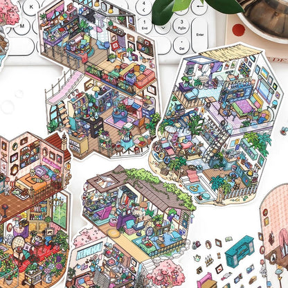 【Cozy Nature Living】3D DIY Relaxing Miniature Sticker - 4 Scene Stickers