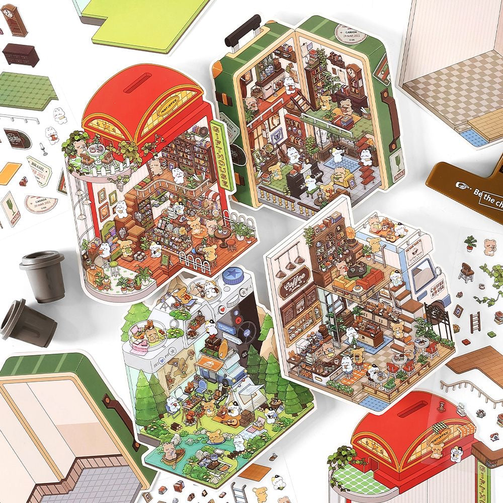 【Open Today】3D DIY Relaxing Miniature Sticker - 4 Scene Stickers