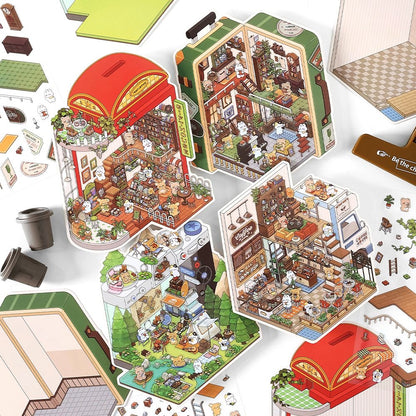 【Open Today】3D DIY Relaxing Miniature Sticker - 4 Scene Stickers