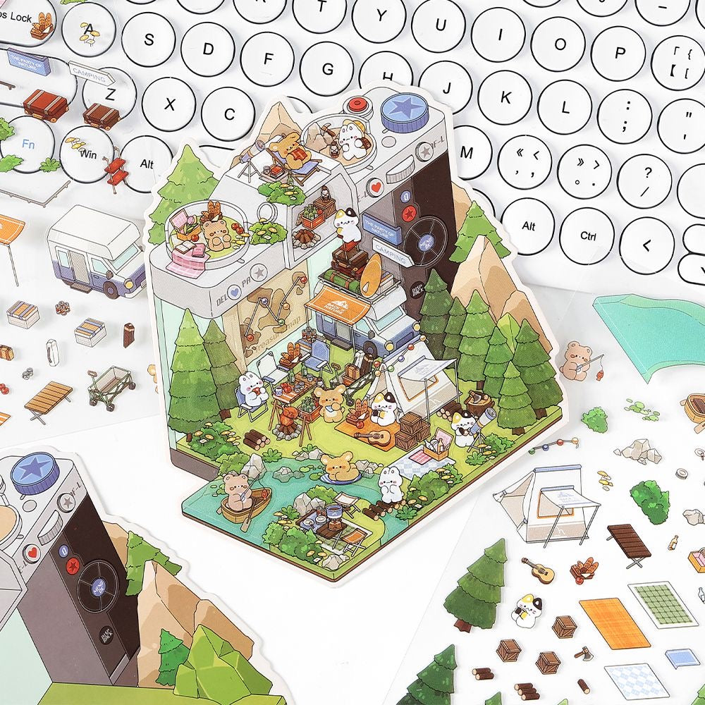 【Open Today】3D DIY Relaxing Miniature Sticker - 4 Scene Stickers