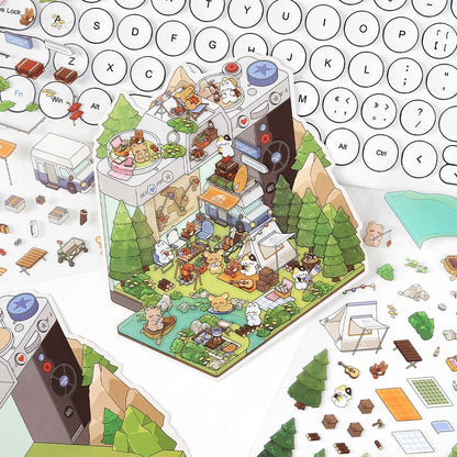 【Open Today】3D DIY Relaxing Miniature Sticker - 4 Scene Stickers