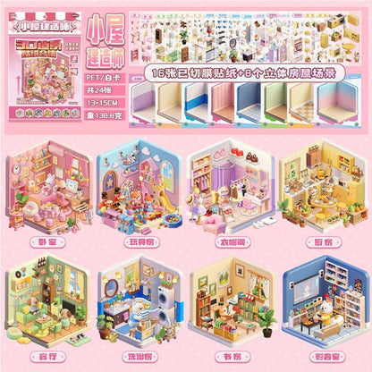 【Pet Dream Room】3D DIY Cute Pet room Miniature Stickers collection - 2 collections