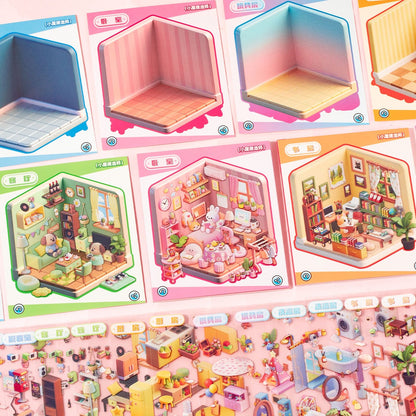 【Pet Dream Room】3D DIY Cute Pet room Miniature Stickers collection - 2 collections