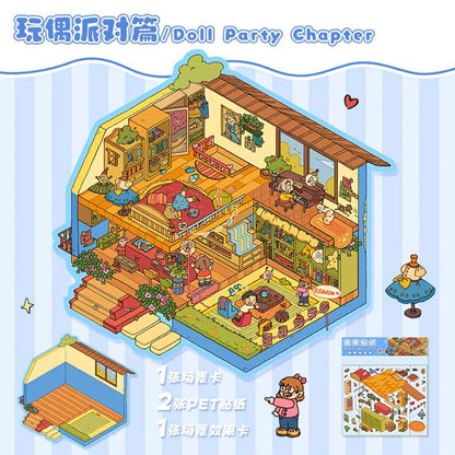 【Cozy Cottage】Cozy 3D DIY Miniature Sticker - 2 Scene Stickers