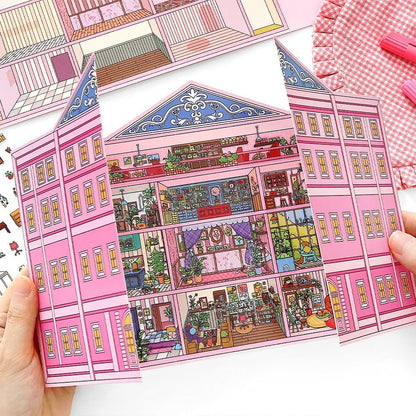 【Open Today】Foldable Large Big size 3D DIY Miniature relaxing Sticker - 2 Scene Stickers(29.5*18cm)
