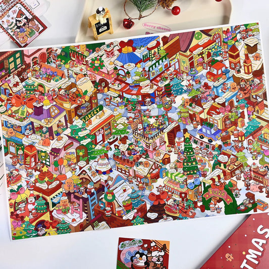 【Christmas Eve in Grindel Wald】Super Large Size 3D DIY Scene Sticker with quality envelope(42.5*30.2cm)