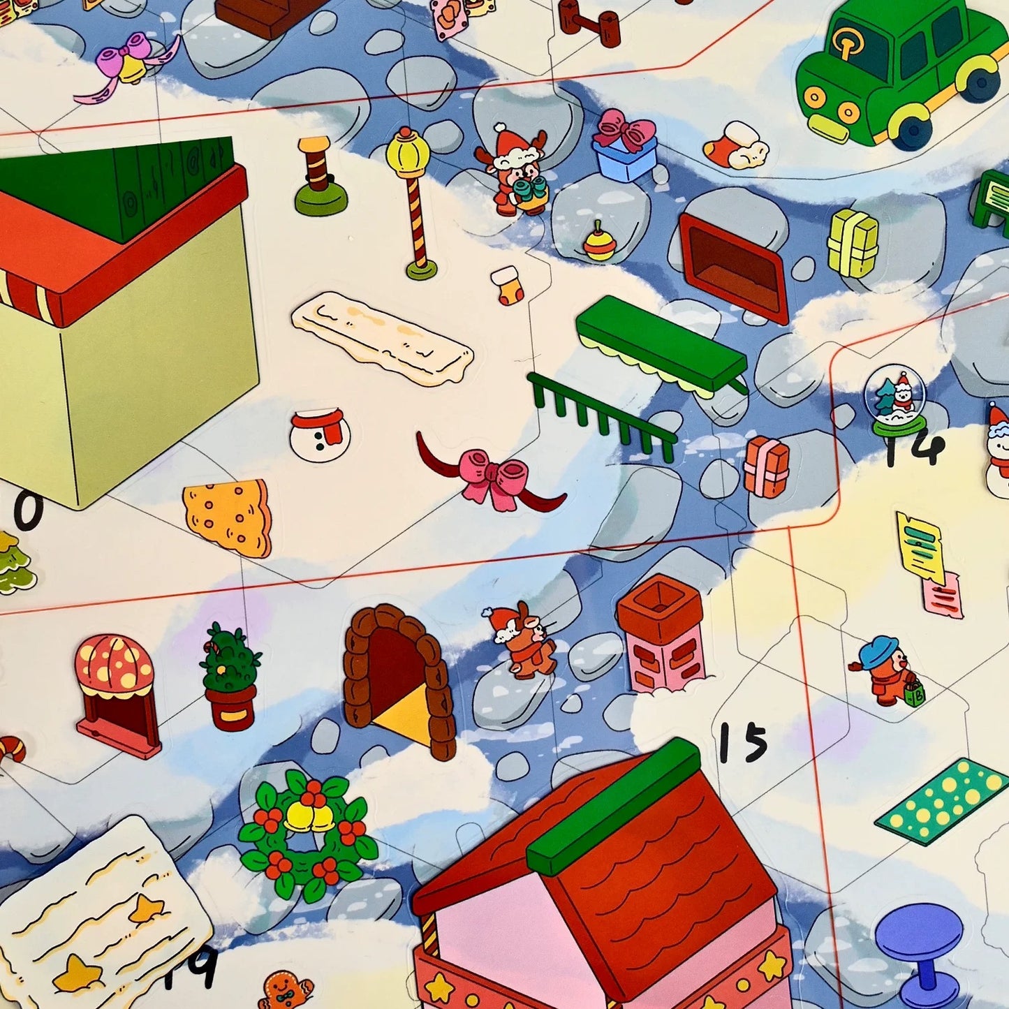 【Christmas Eve in Grindel Wald】Super Large Size 3D DIY Scene Sticker with quality envelope(42.5*30.2cm)