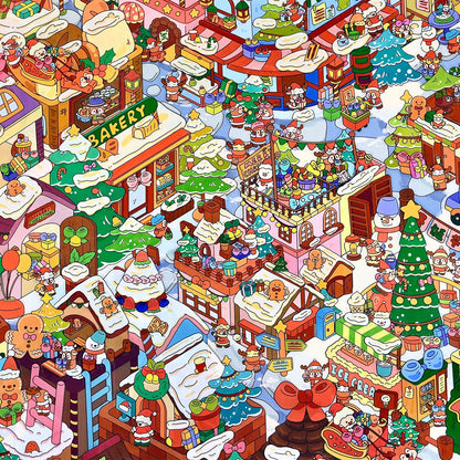 【Christmas Eve in Grindel Wald】Super Large Size 3D DIY Scene Sticker with quality envelope(42.5*30.2cm)