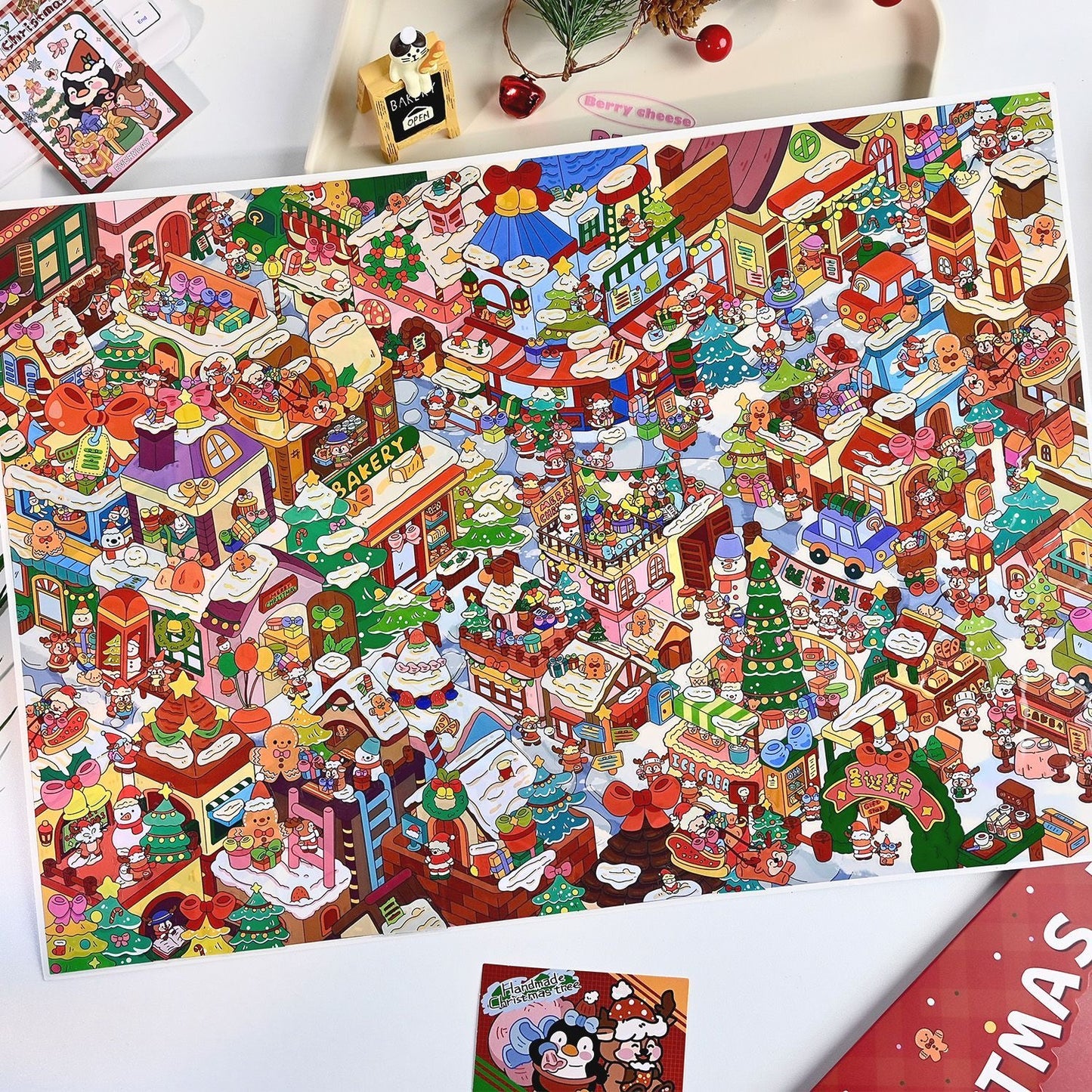 【Christmas Eve in Grindel Wald】Super Large Size 3D DIY Scene Sticker with quality envelope(42.5*30.2cm)
