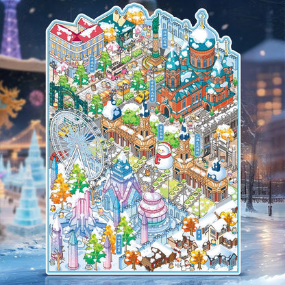 【Chinese Tourist Cities】Super Large Size 3D DIY Sticker - 4 Scene Stickers(33.2*23.4cm)