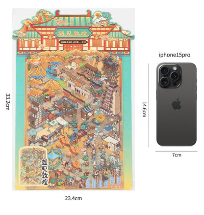 【Chinese Tourist Cities】Super Large Size 3D DIY Sticker - 4 Scene Stickers(33.2*23.4cm)