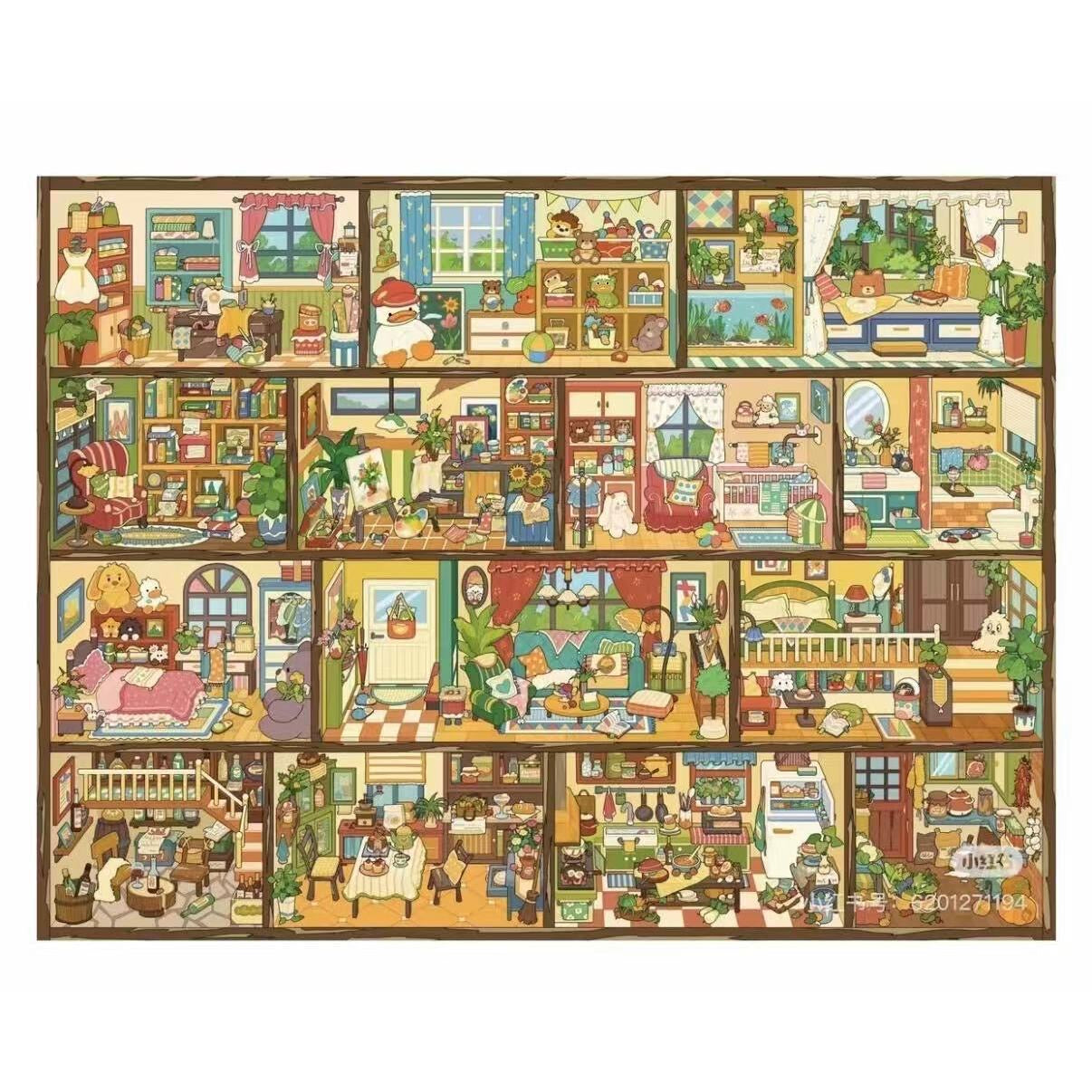 【Grid Paradise】Large3D DIY Scene Sticker (32.8*21.8cm)