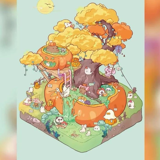 【Halloween Hot Spring Party】Halloween 3D DIY Scene Sticker (18.2*25.5cm)