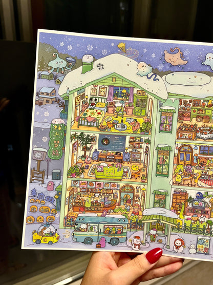 【Grid Rooms】All in 2 sets - Super Large: Ghost Apartment + Winter Dream (24.5*34cm)