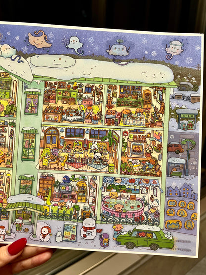 【Grid Rooms】All in 2 sets - Super Large: Ghost Apartment + Winter Dream (24.5*34cm)